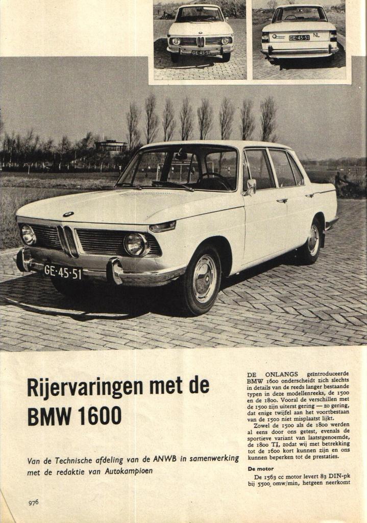 Autokampioen test BMW 1600 1965, Boeken, Ophalen of Verzenden, Gelezen, BMW