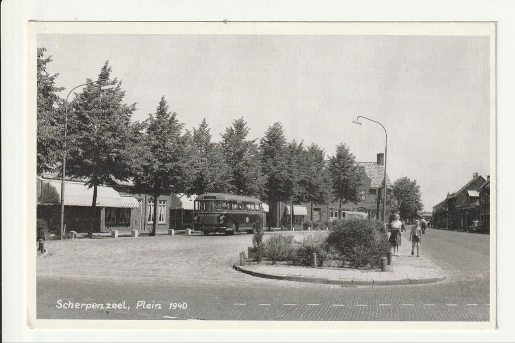 SCHERPENZEEL PLEIN 1940 KINDEREN BUSHALTE CAP WED AW DE HAAS, Ophalen of Verzenden, 1940 tot 1960, Ongelopen, Gelderland