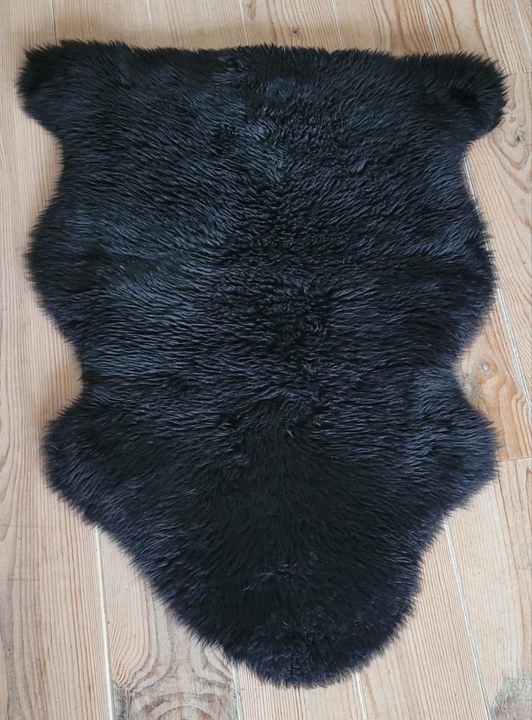 Lamsvacht, 50 tot 100 cm, Zwart, Rechthoekig, 50 tot 100 cm