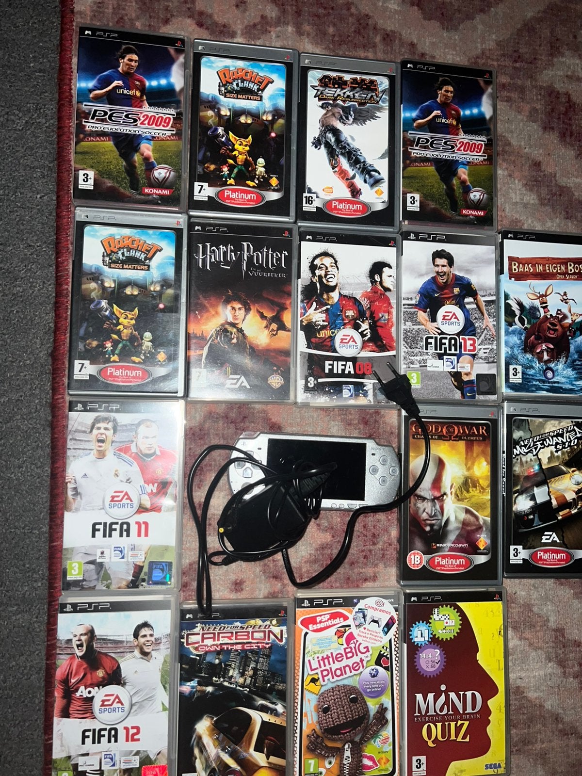 Sony PSP + 16 Games, Spelcomputers en Games, Ophalen of Verzenden, Gebruikt, PSP