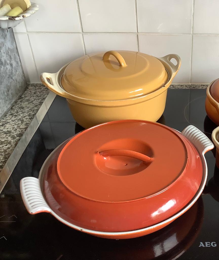 Vintage gietijzeren pannen, Ophalen of Verzenden, Zo goed als nieuw, Gietijzer, Koekenpan of Braadpan