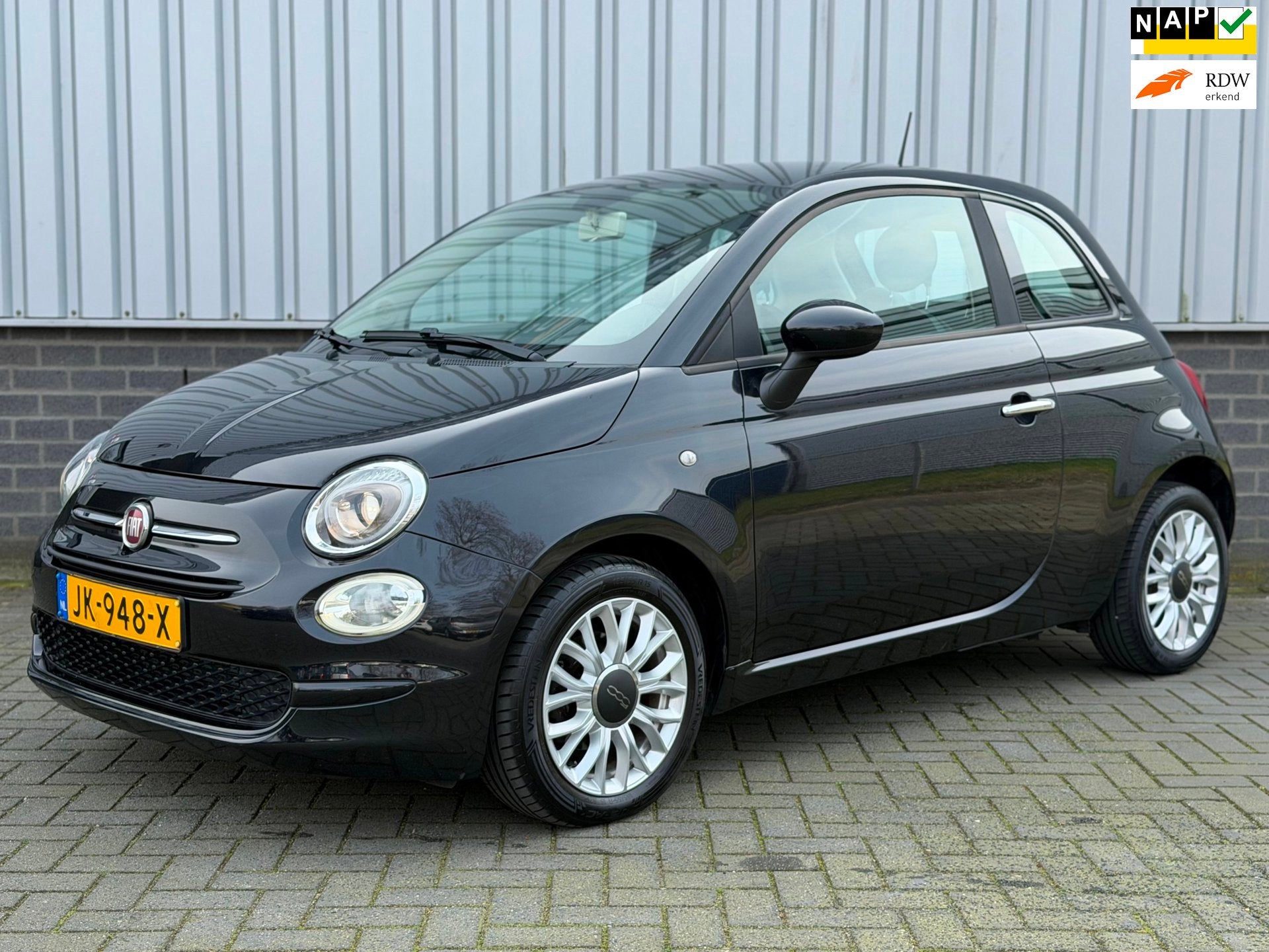 Fiat 500 0.9 TwinAir Turbo Popstar |Automaat|Leder|Bluetooth, Auto's, Fiat, Gebruikt, Elektrische ramen, Leder en Stof, Zwart