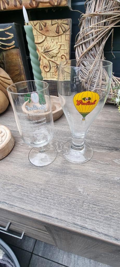 Grolsch ballon glas  2 bier glazen  van Grolsch, Ophalen of Verzenden, Zo goed als nieuw, Glas of Glazen, Grolsch