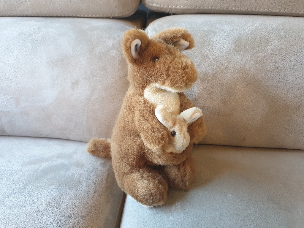 Knuffel - Kangoeroe met baby, Ophalen of Verzenden, Gebruikt, Overige typen