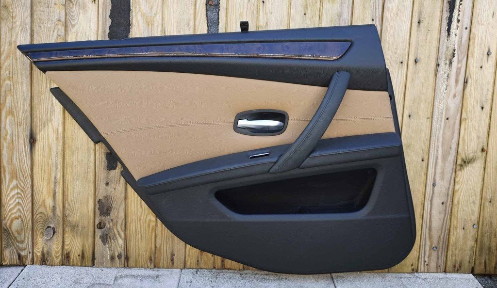 BMW E60/E61 LCI cognac/beige deurpanelen met zonneschermen, Auto-onderdelen, Interieur en Bekleding, Ophalen, Gebruikt, BMW