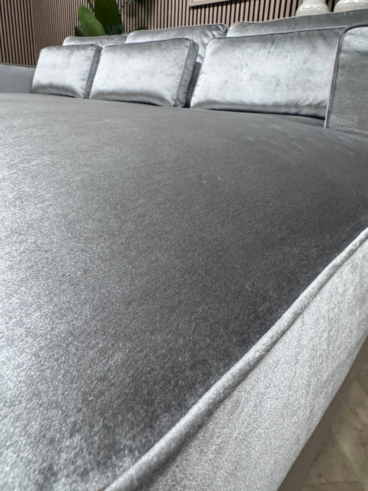 ZGAN | Luxe Velvet Velours Hoekbank - Zilvergrijs - 290x200, 250 tot 300 cm, -, -, Hoekbank