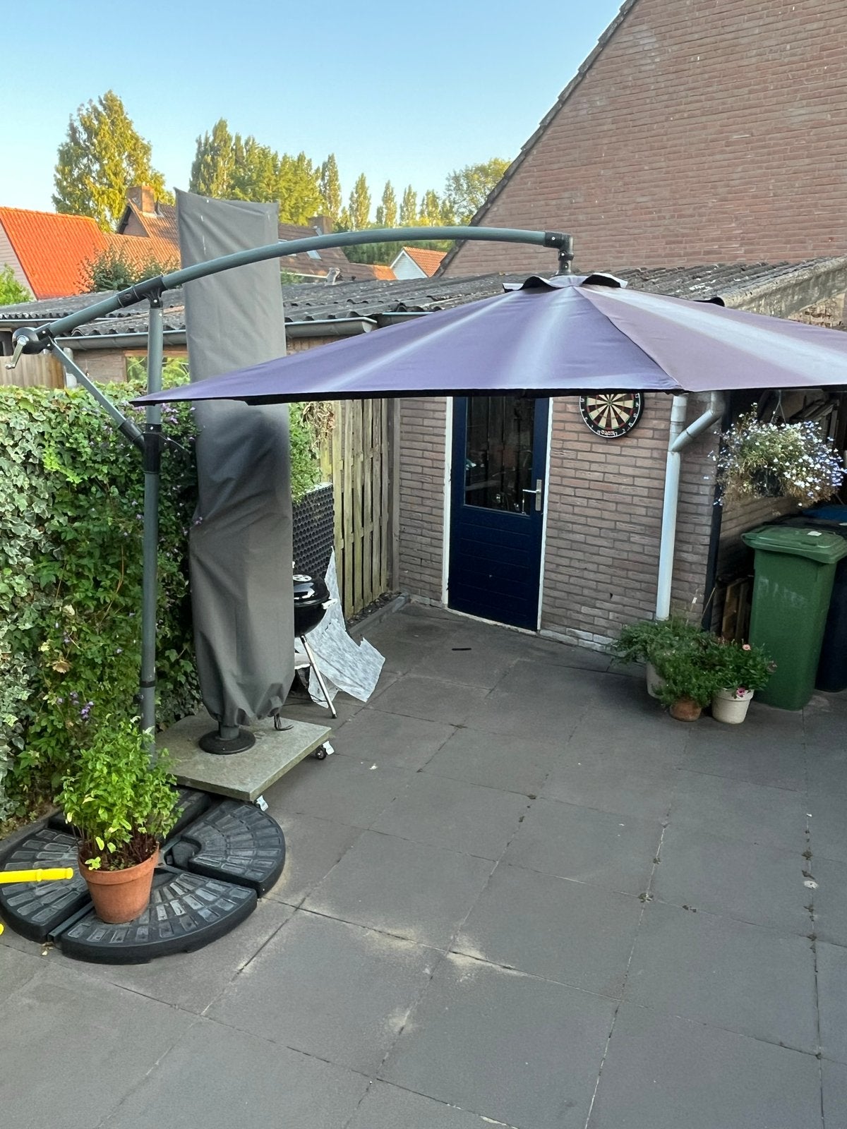 Zweefparasol met voet, Ophalen, Kantelbaar, 2 tot 3 meter, Zweefparasol
