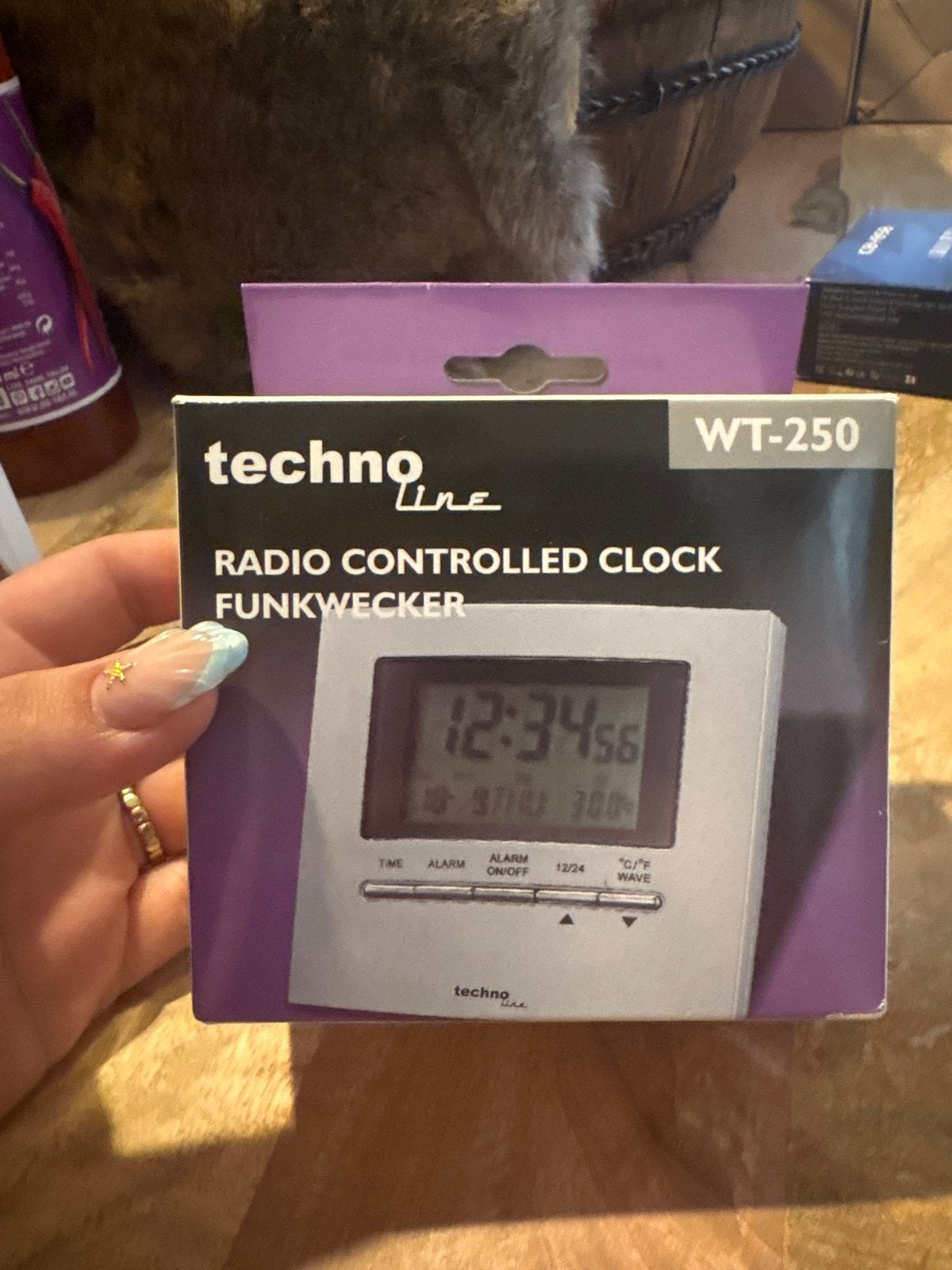 Techno Line WT-250 Radio Controlled Wekker - Nieuw, Radiogestuurd, Nieuw, Ophalen of Verzenden, Zilver