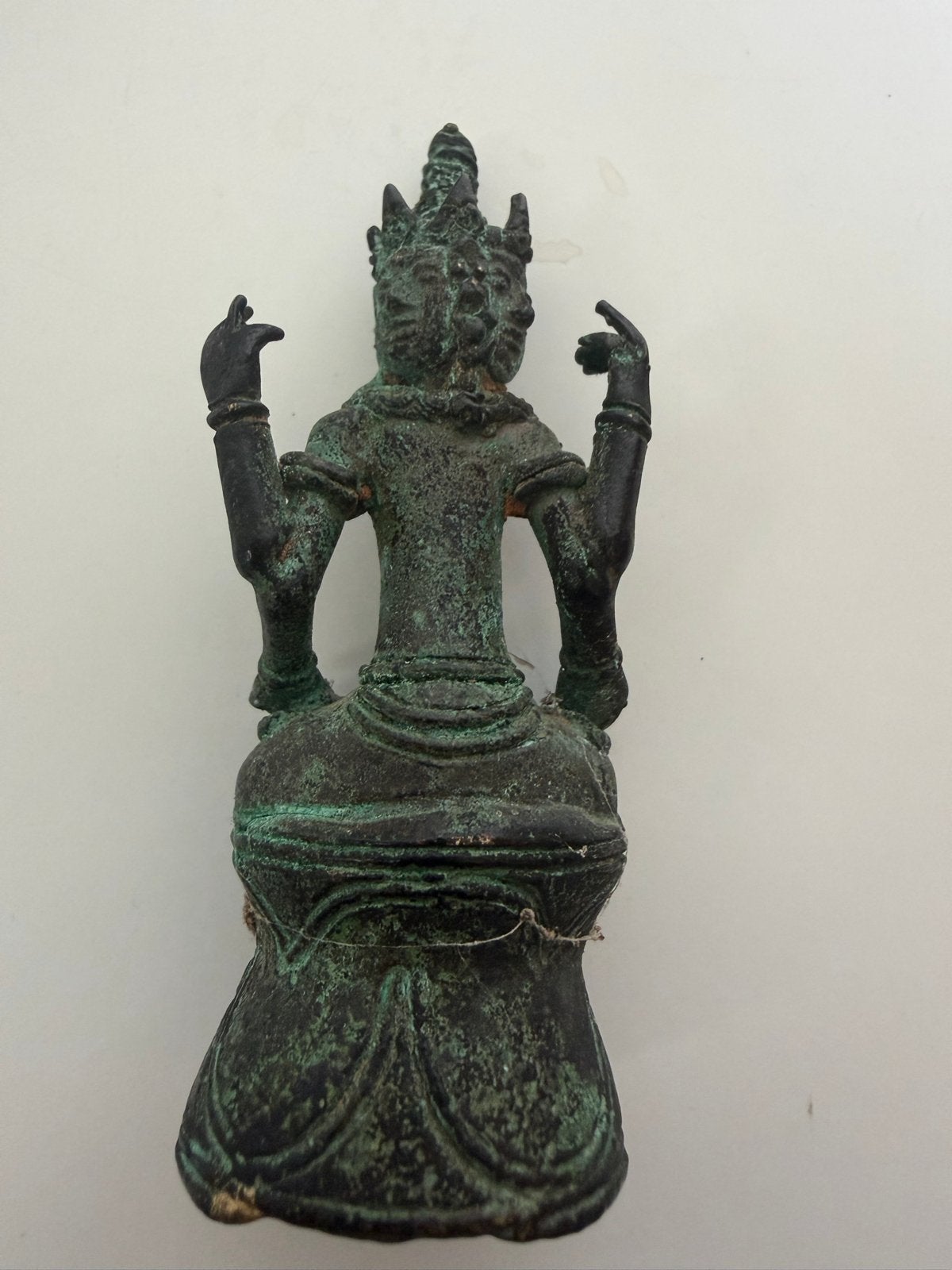Bronzen Bodhisattva beeldje met mooie patina, Ophalen of Verzenden, Beeld, Azië, Religie