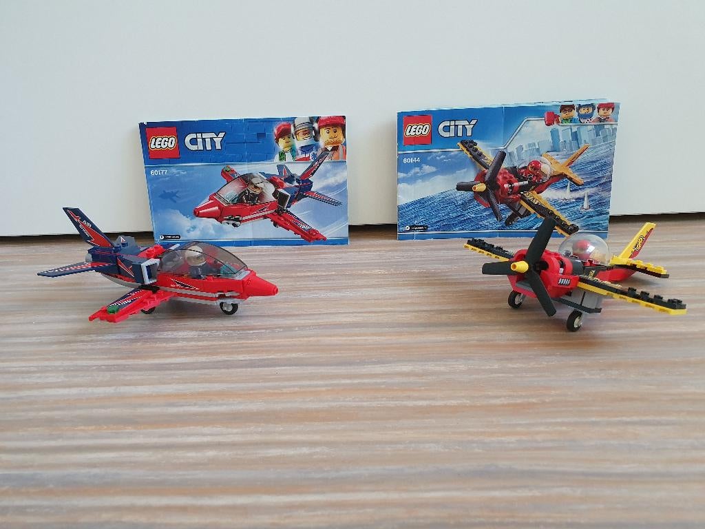 Lego City Racevliegtuig (60144) & Vliegshowyet (60177), Lego, Ophalen of Verzenden, Compleet, Complete set