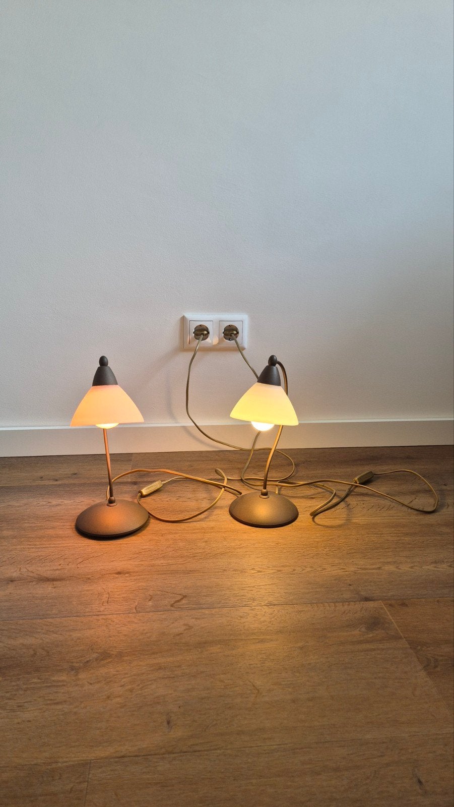 Set van 2 vintage nachtlampjes / tafellampjes bijna gratis, Ophalen, Gebruikt