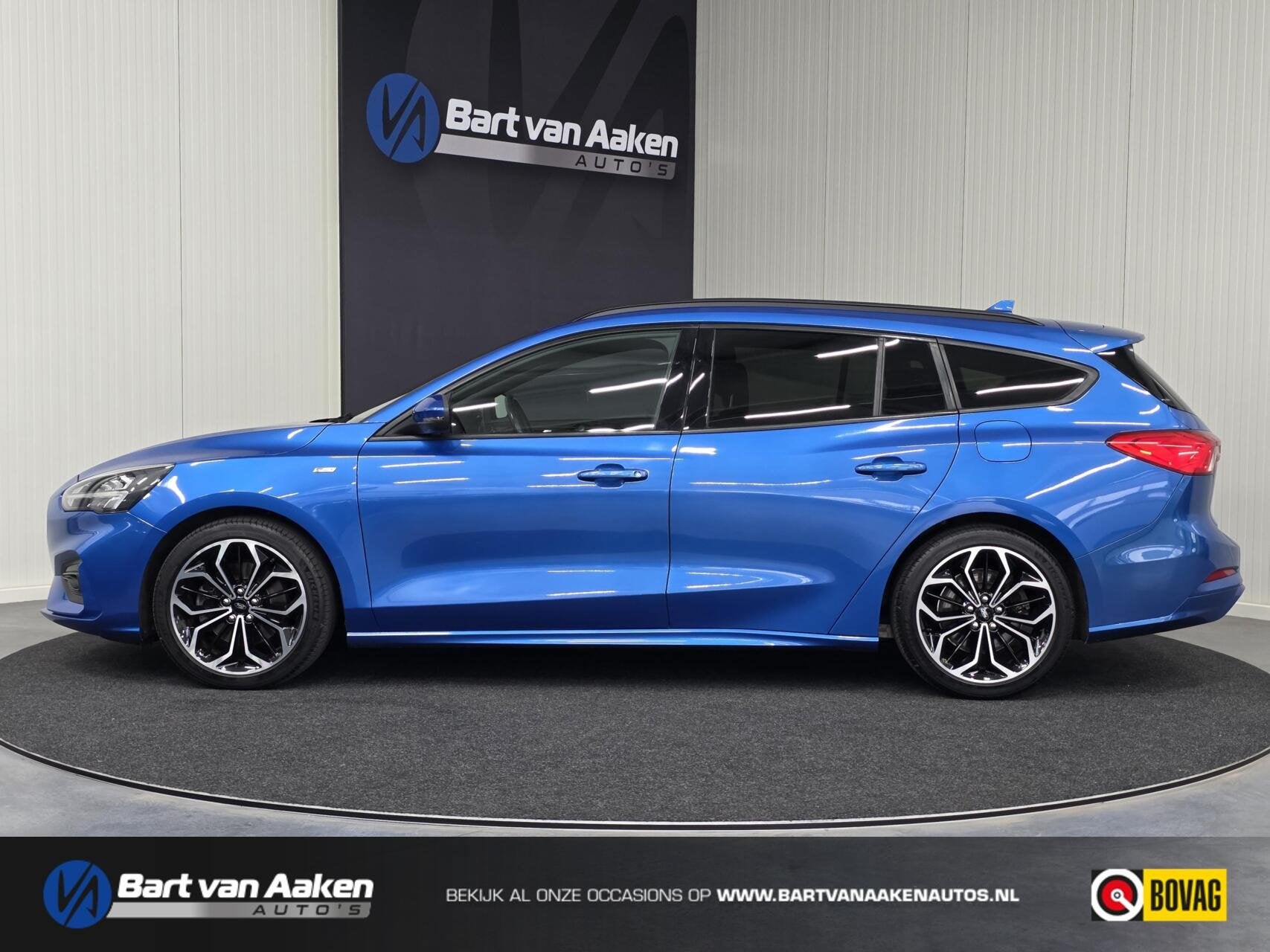 Ford Focus Wagon 1.0 Hybrid ST Line X Business 18Inch Keyles, Auto's, Stof, Gebruikt, Met garantie (alle), Blauw