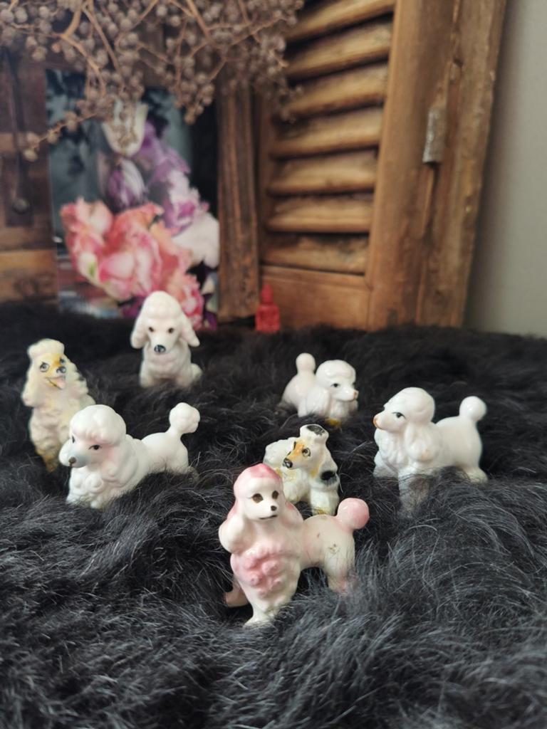 Vintage Poedel Beeldjes Collectie - Diverse Maten, Ophalen of Verzenden, Zo goed als nieuw, Hond of Kat, Beeldje of Figuurtje