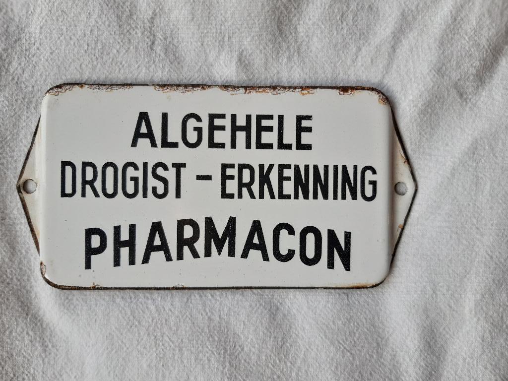 orgineel jaren 50 emaille bord bordje drogist, Ophalen of Verzenden