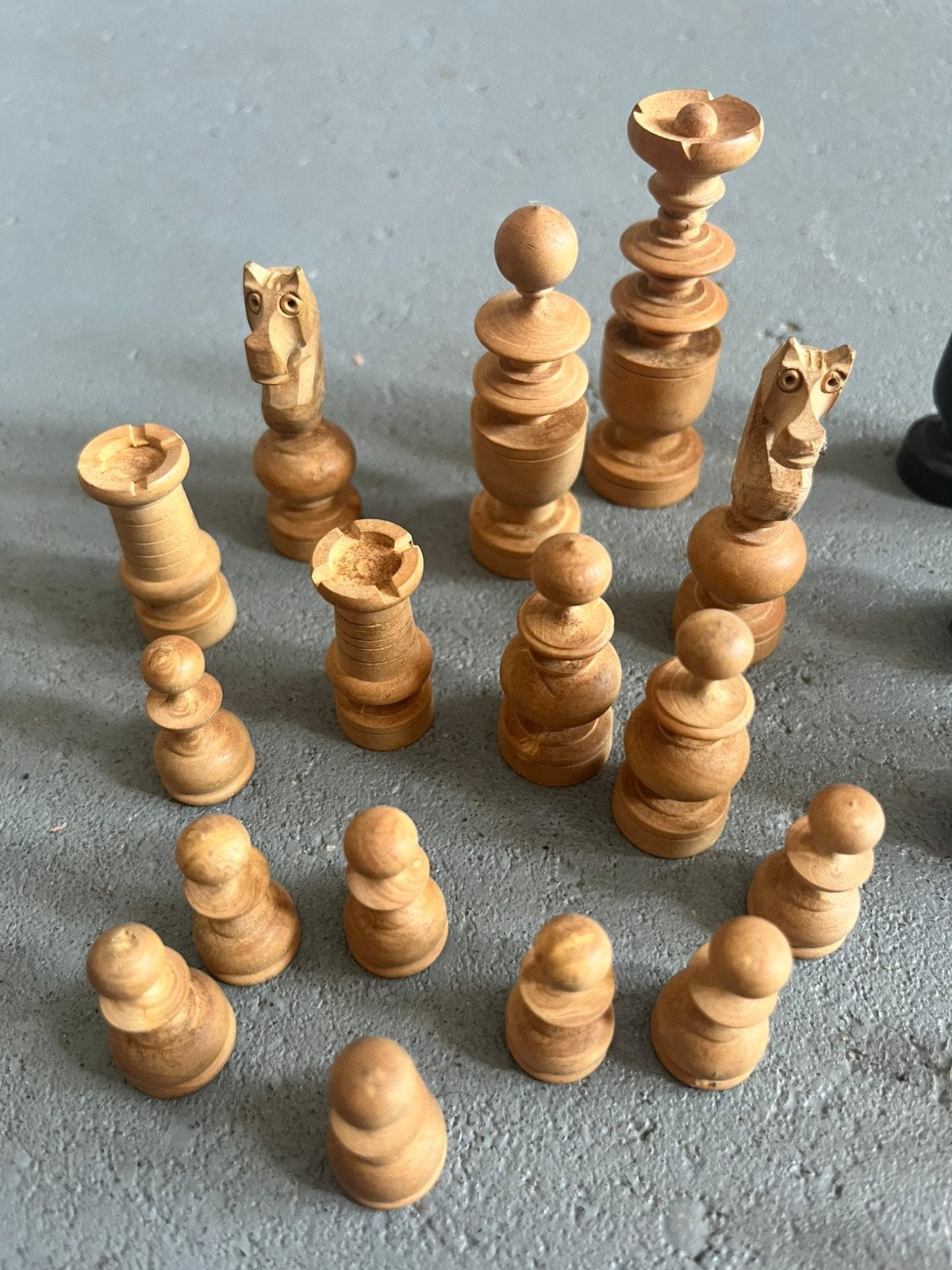 set oude antieke Regency schaakstukken schaak spel, Ophalen