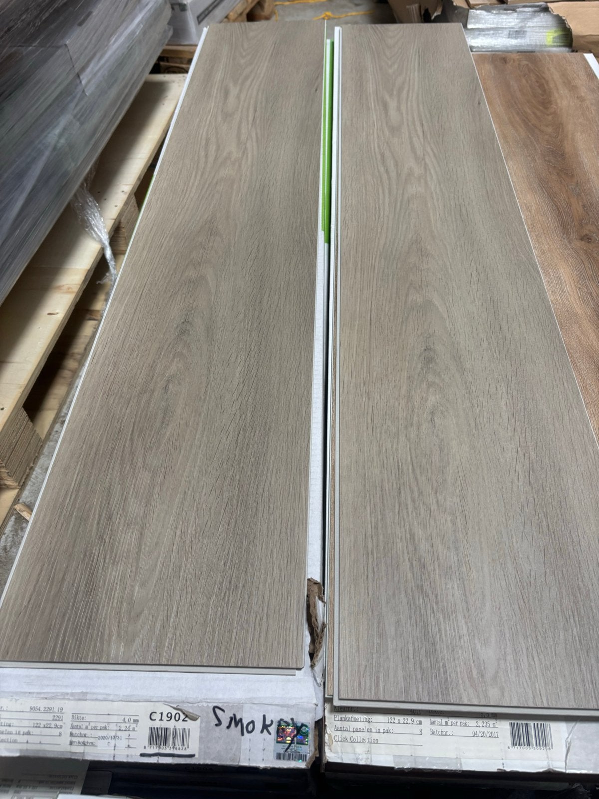 Klik PVC Vloer Grijs - 9m², Ophalen, Kunststof, Gebruikt, 50 tot 150 cm
