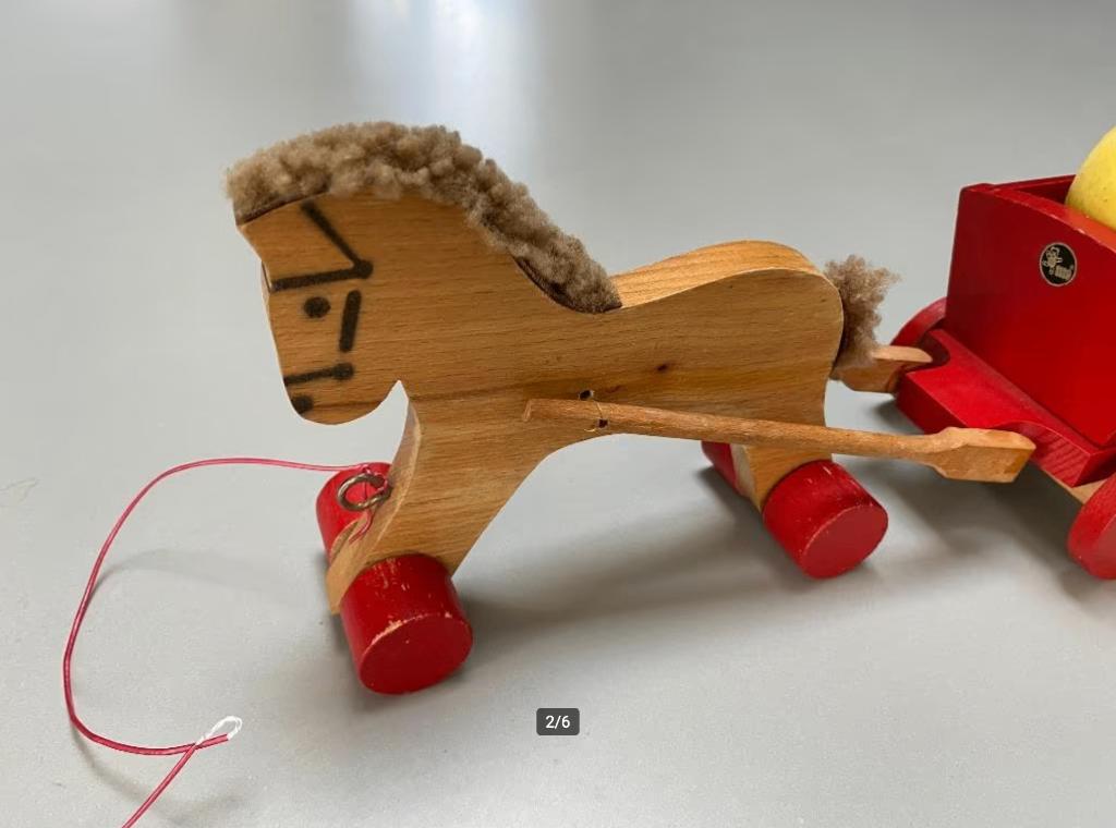 SISO houten speelgoed paard en wagen. Jaren 50/60., Ophalen of Verzenden