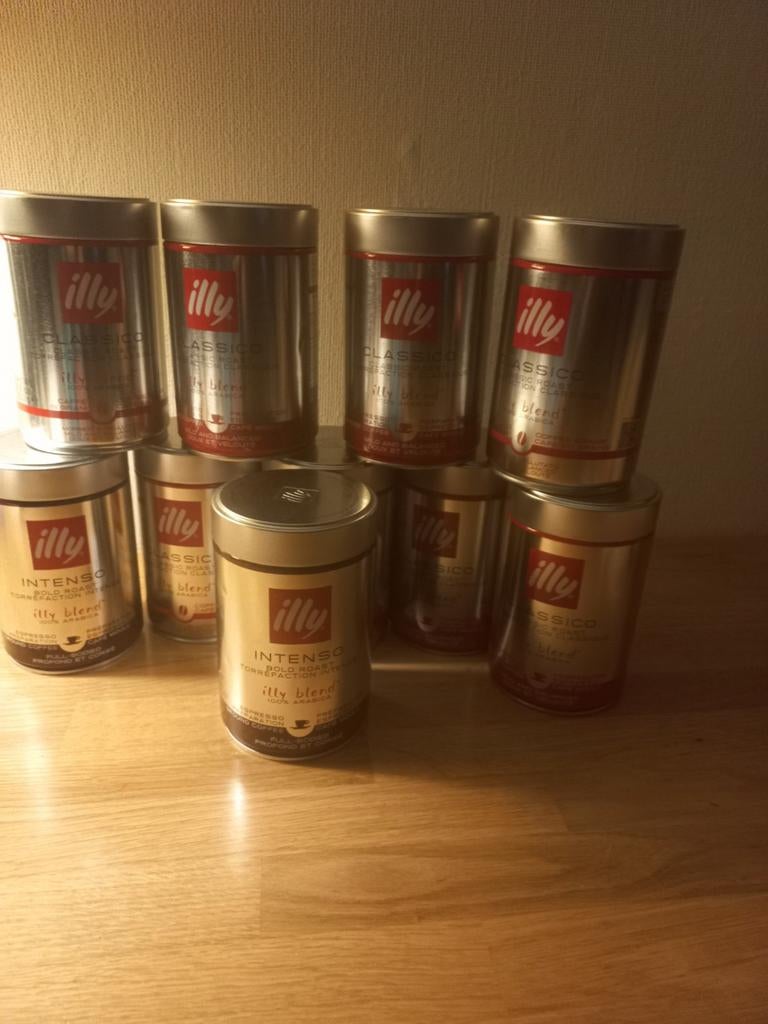 10 Illy koffieblikken - Classico en Intenso, Verzamelen, Blikken, Ophalen of Verzenden