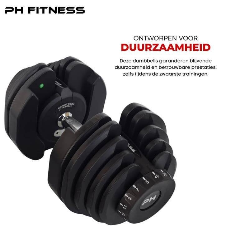 PH Fitness Verstelbare Dumbbells 40KG - Set 2x, Support@phfitness.nl, Ophalen of Verzenden, Zurichstraat 20, 6135 LP Sittard, Nederland