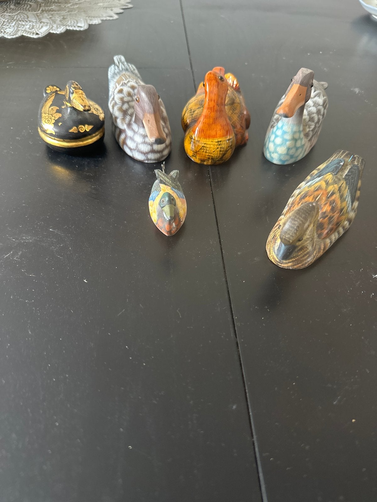 Verzameling van 6 houten eenden beeldjes, Antiek en Kunst, Ophalen of Verzenden