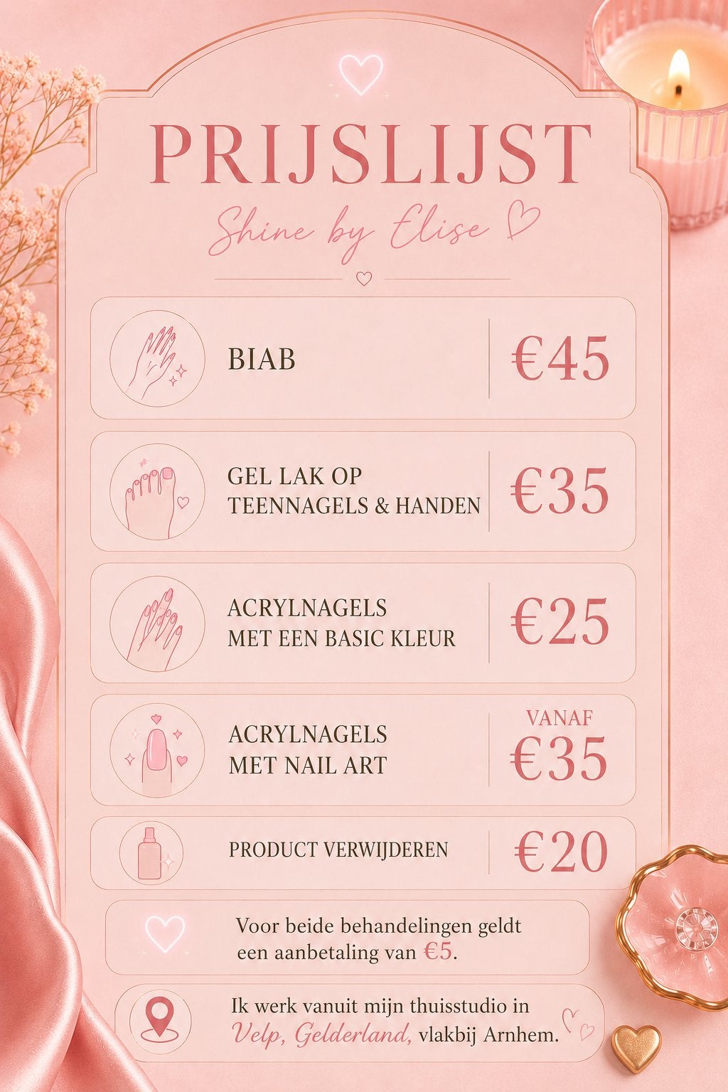 Nagelstyliste, 33 - 40 uur, Overige niveaus, Vanaf 10 jaar, Overige vormen