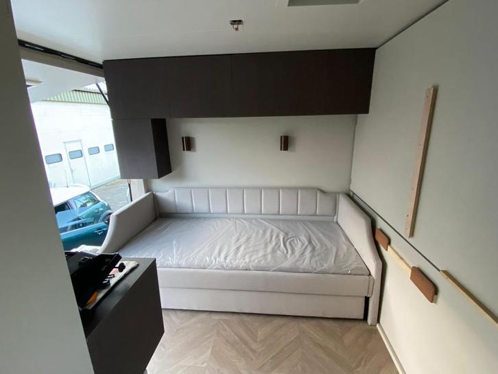 Custom luxe slaapbank 200x90 + 190x90, Ophalen, 90 cm, Tweepersoons, Zo goed als nieuw