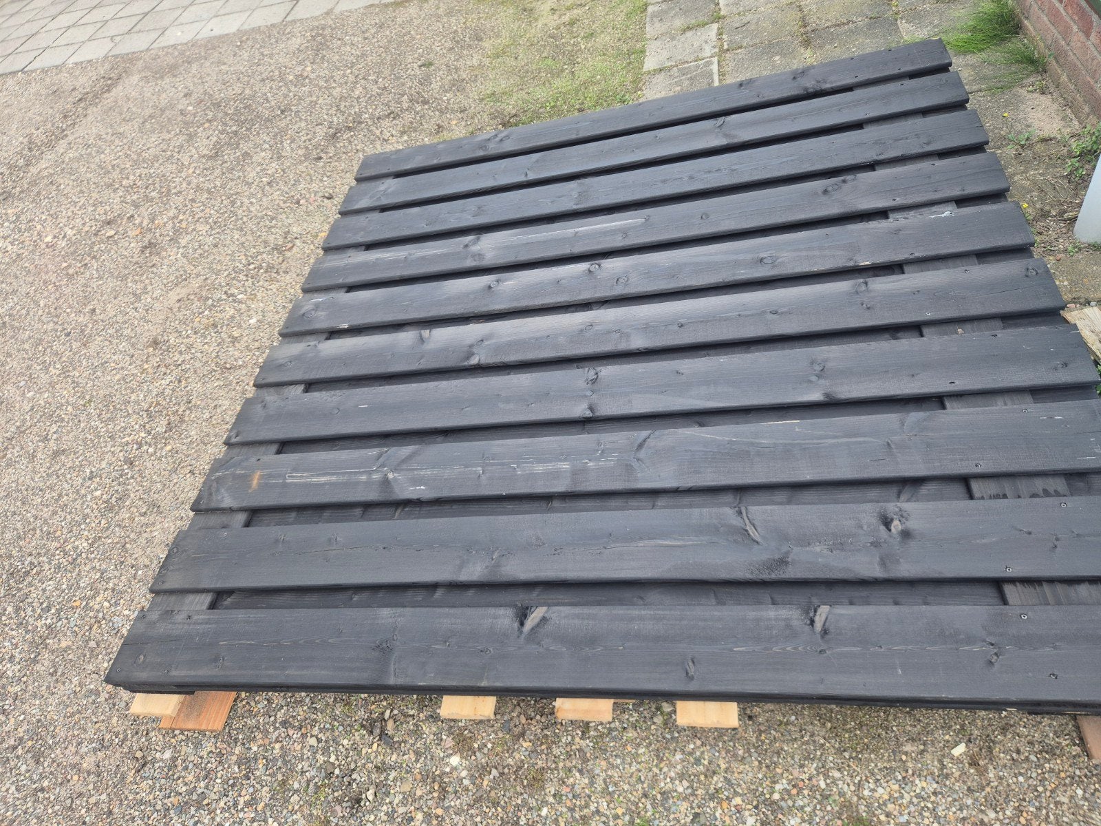 50 schermen.21 planks.zwart gespoten, Ophalen of Verzenden