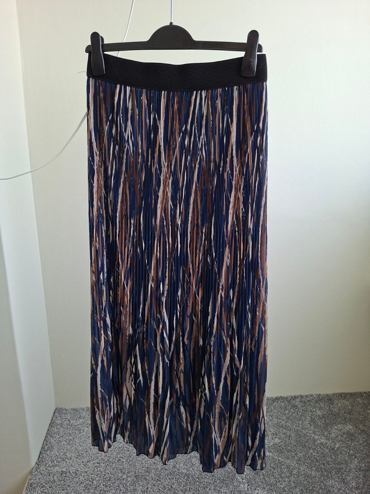 Lange rok blauw/beige/bruin maat L/XL, Kleding | Dames, Blauw, Maat 42/44 (L), Nieuw, Ophalen of Verzenden