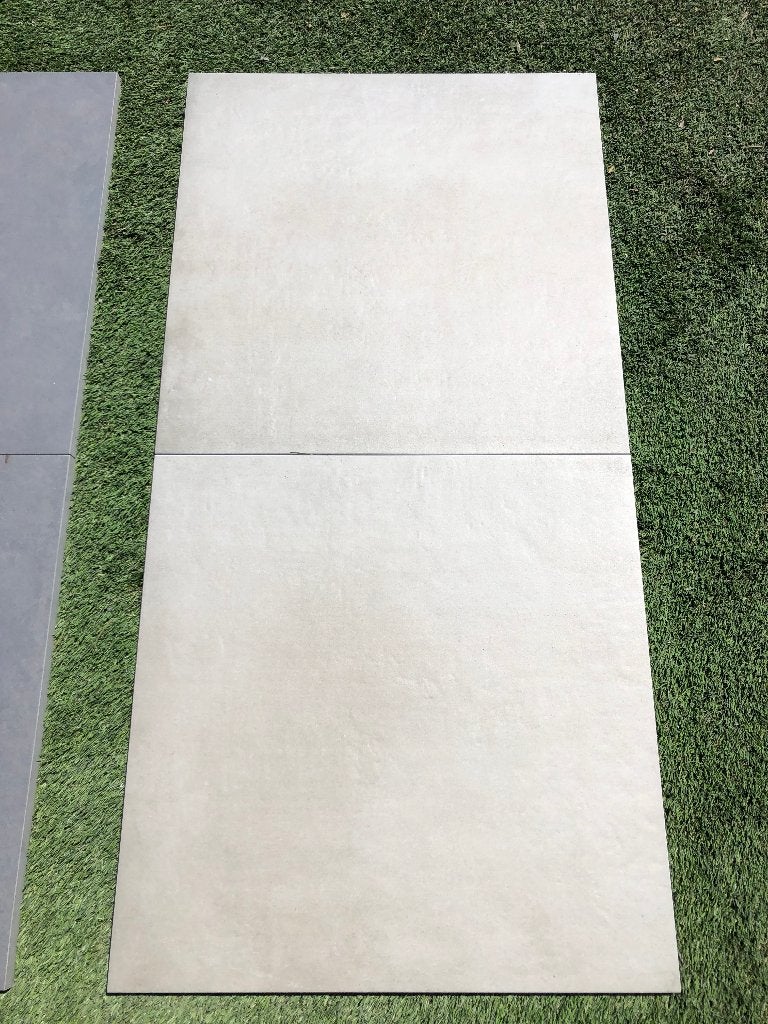 partij 24.48 m2 keramische terrastegels 60x60x2 licht grijs