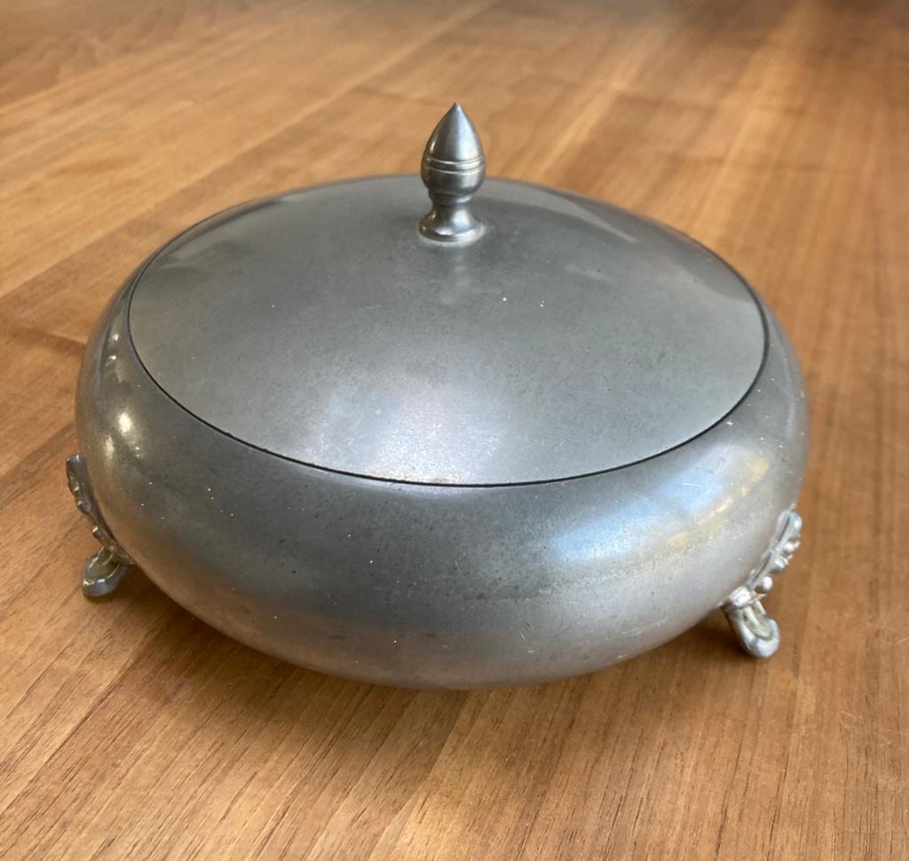 Vintage tin Metawa schaaltje met deksel, Antiek en Kunst, Antiek | Tin, Ophalen of Verzenden
