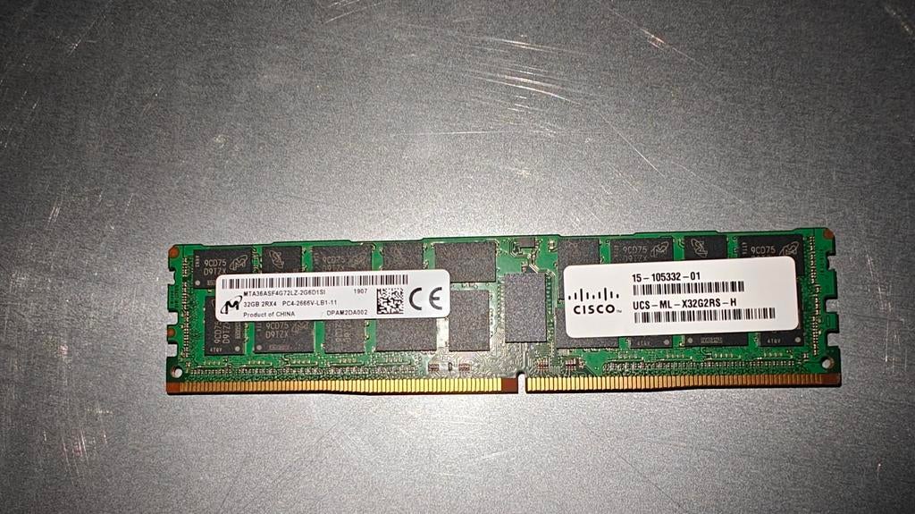 12x Micron 32GB DDR4 PC4-2666V Server RAM Geheugen, Gebruikt, 32 GB, Server, DDR4