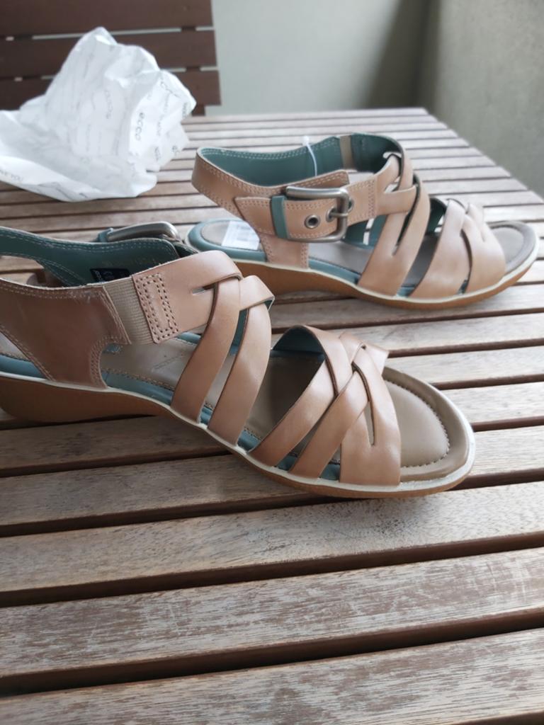 Lederen sandalen merk Ecco  maat 36 nieuw, Ophalen, Nieuw, Zwart, Sandalen of Muiltjes