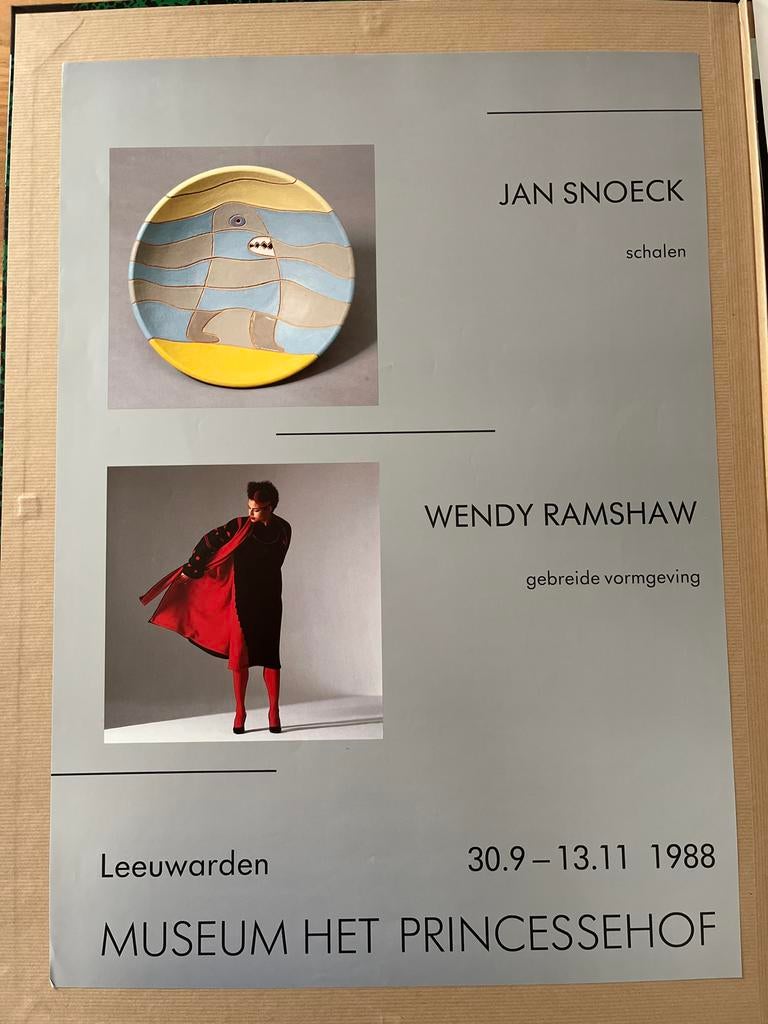 Vintage Museum Het Princessehof Poster Jan Snoeck Wendy Rams, Verzamelen, Ophalen of Verzenden, A1 t/m A3, Overige onderwerpen