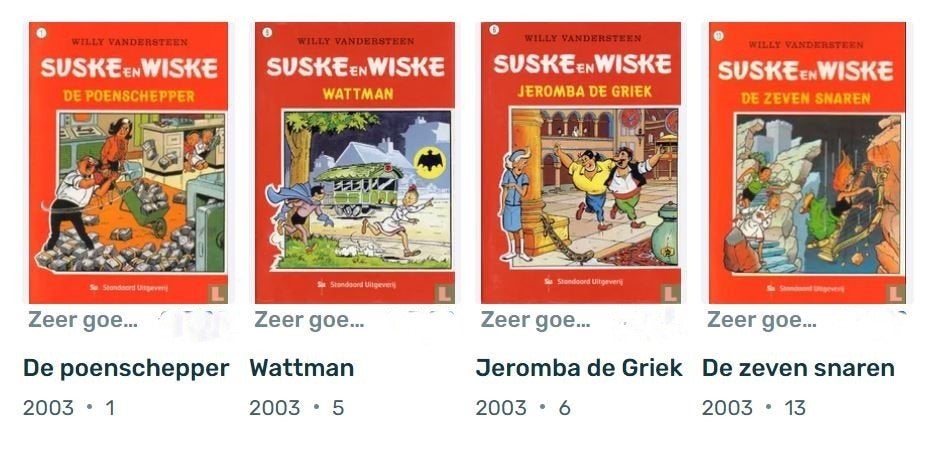 stripboeken 4x Suske en Wiske Mini-albums 2003 9x13 cm, Meerdere stripboeken, Ophalen of Verzenden, Gelezen