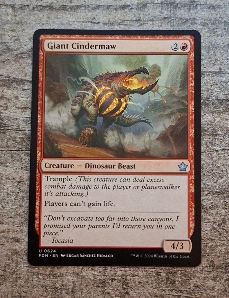 Giant Cindermaw - Magic the Gathering, Verzenden, Zo goed als nieuw, Losse kaart