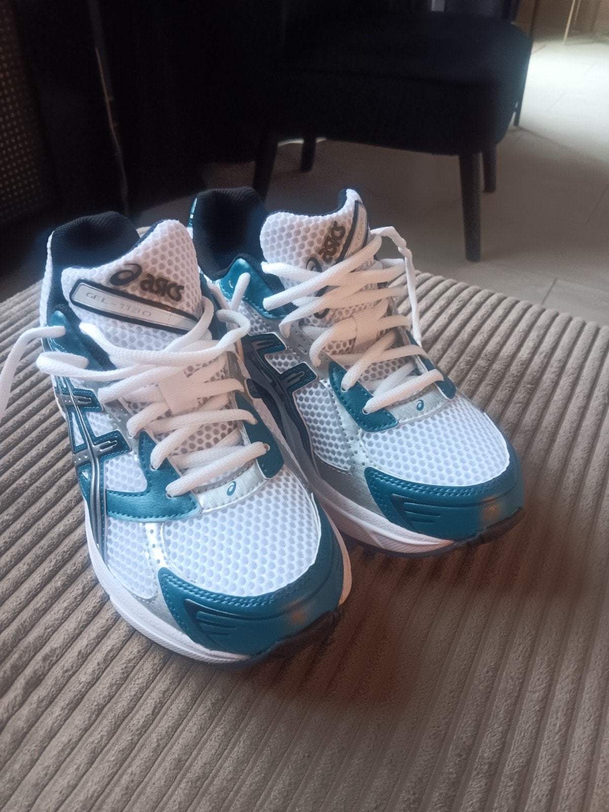 ASICS GEL-1130 Sneakers - Wit/Groen/Zilver, Wit, Nieuw, Ophalen of Verzenden, Sneakers of Gympen