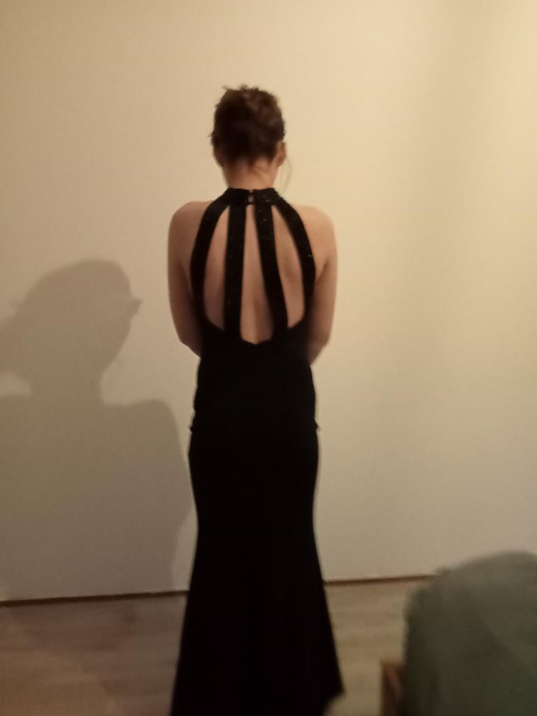 Gala jurk, Galajurk, Zwart, Ophalen of Verzenden, Maat 36 (S)