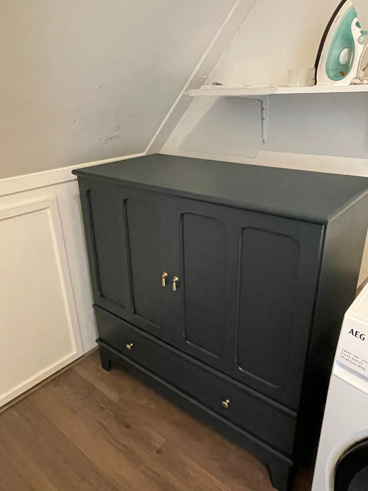 Ikea LOMMARP kast - Donkerblauw met gouden details, Ophalen, Gebruikt, 100 tot 150 cm, 25 tot 50 cm