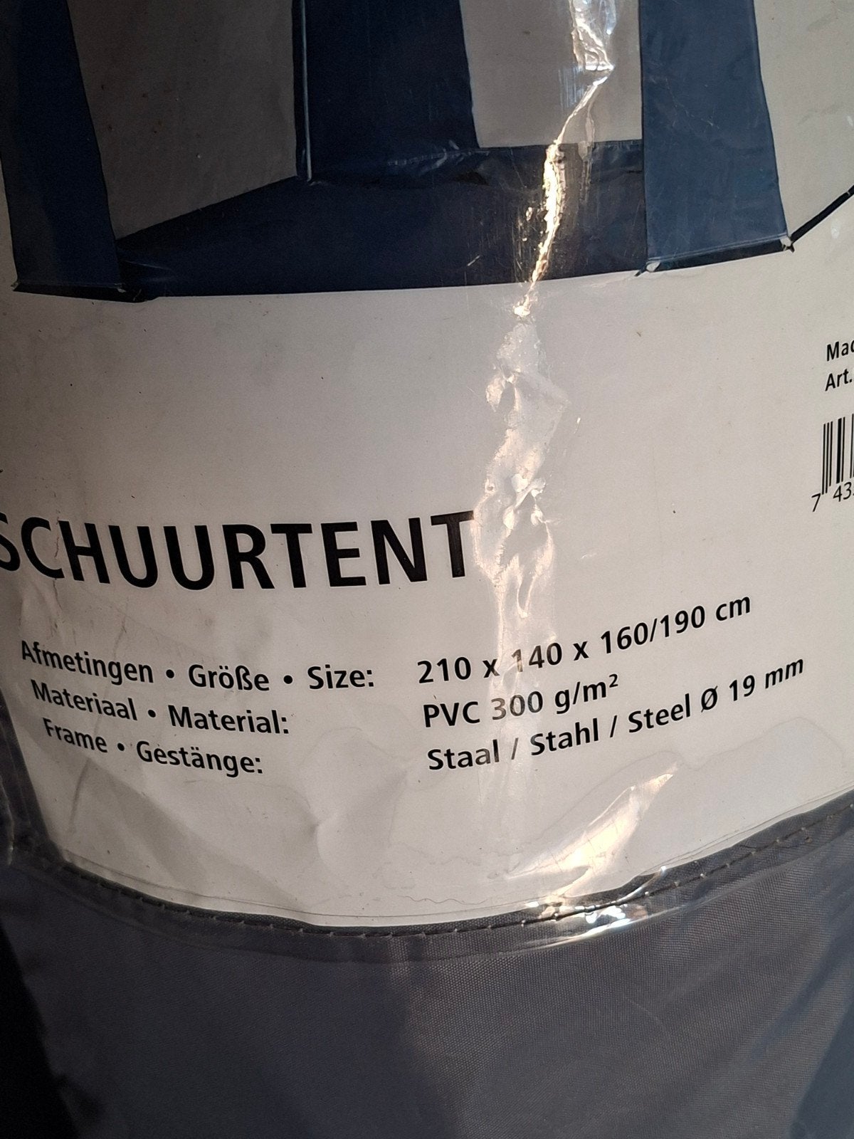 Nieuwe schuurtent - Alleen uit verpakking geweest, Caravans en Kamperen, Ophalen, Nieuw
