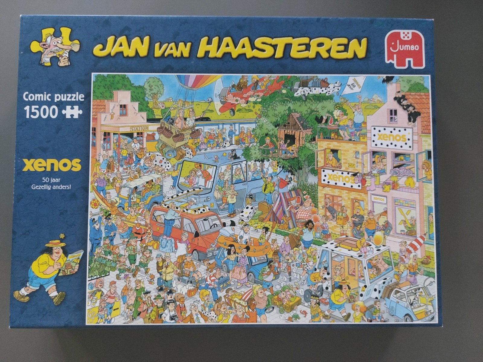 Jan van Haasteren Xenos 50 jaar, Ophalen of Verzenden, 500 t/m 1500 stukjes, Gebruikt, Legpuzzel