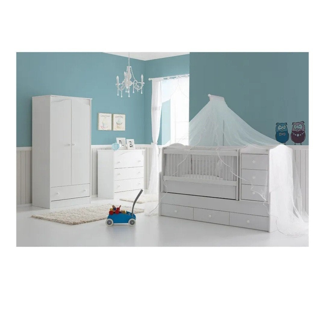 Foto 4 van Babybed met commode en laden - 3-in-1 meegroeibed