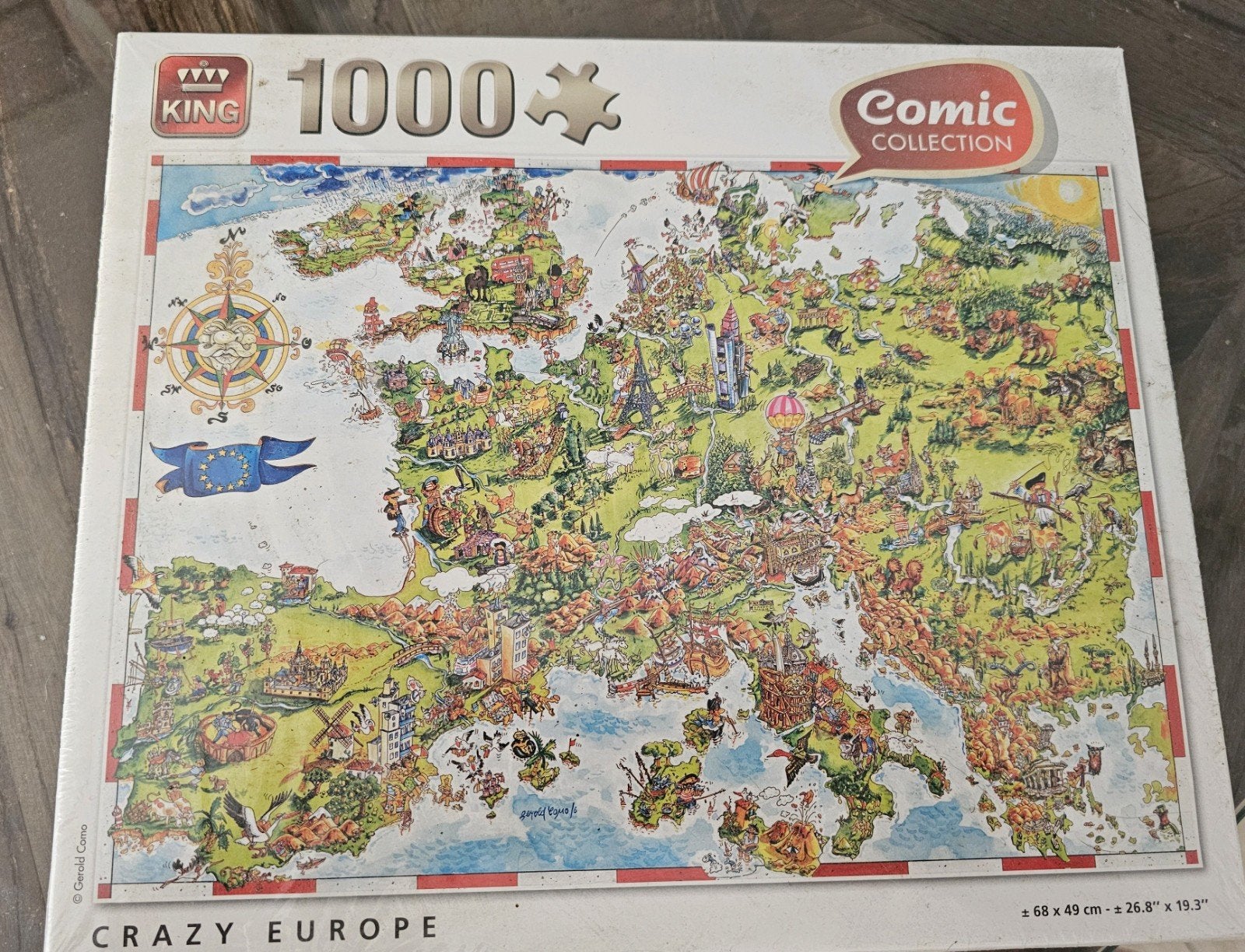 King Comic Collection Crazy Europe Legpuzzel 1000 stukjes, Ophalen, 500 t/m 1500 stukjes, Nieuw, Legpuzzel