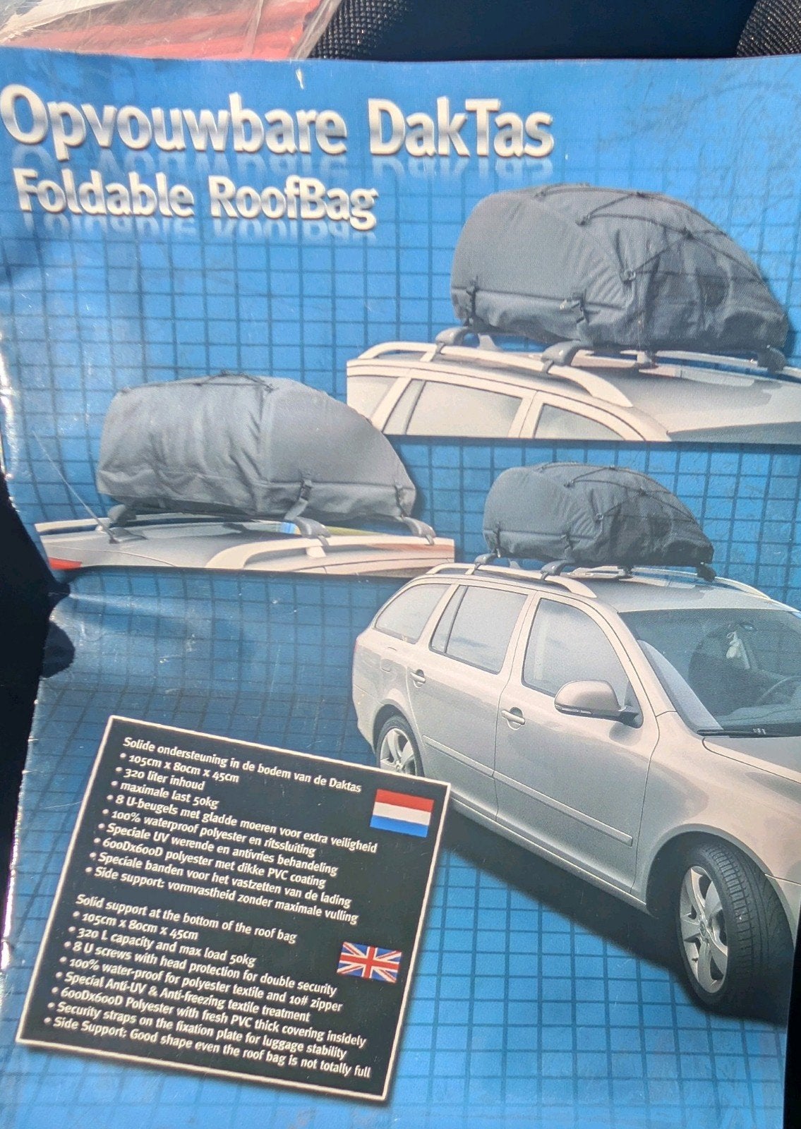 Daktas 320 liter + universele dakdragers – zgan!!, Ophalen, Zo goed als nieuw