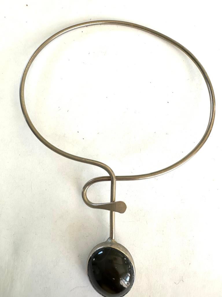 Spang choker vintage ketting gesigneerd, Verzenden, Zo goed als nieuw, Groen, Overige materialen