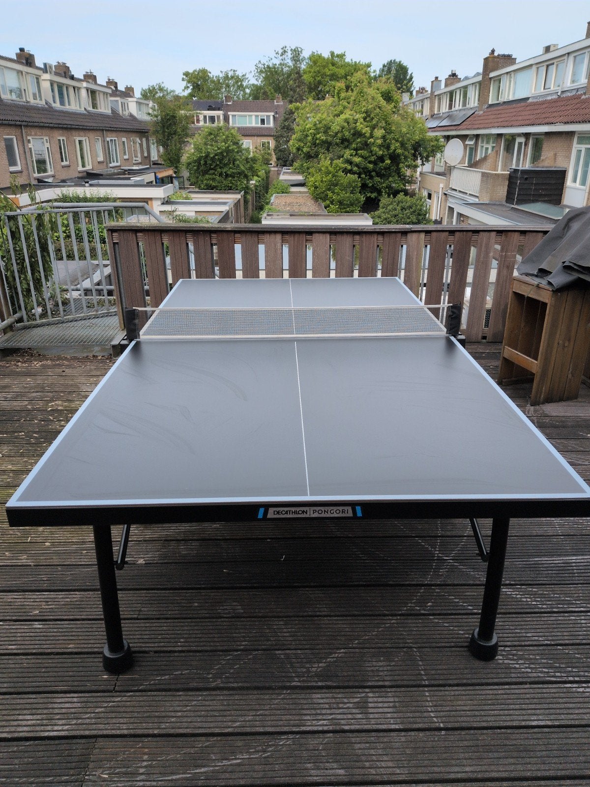 Decathlon Pongori PPT 930 Outdoor Tafeltennistafel, Ophalen, Zo goed als nieuw, Tafel Outdoor, Verrijdbaar