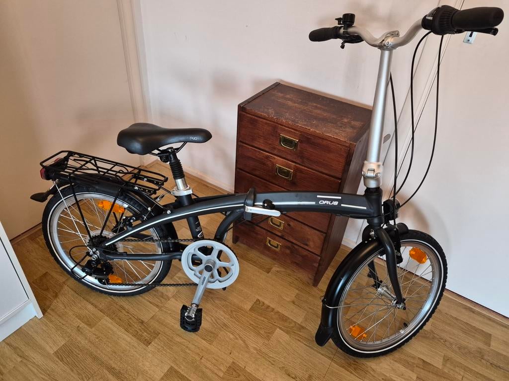 Opvouwbare fiets - Orus - 20 inch - Zwart, Gebruikt, Velgrem, Versnellingen, Dames