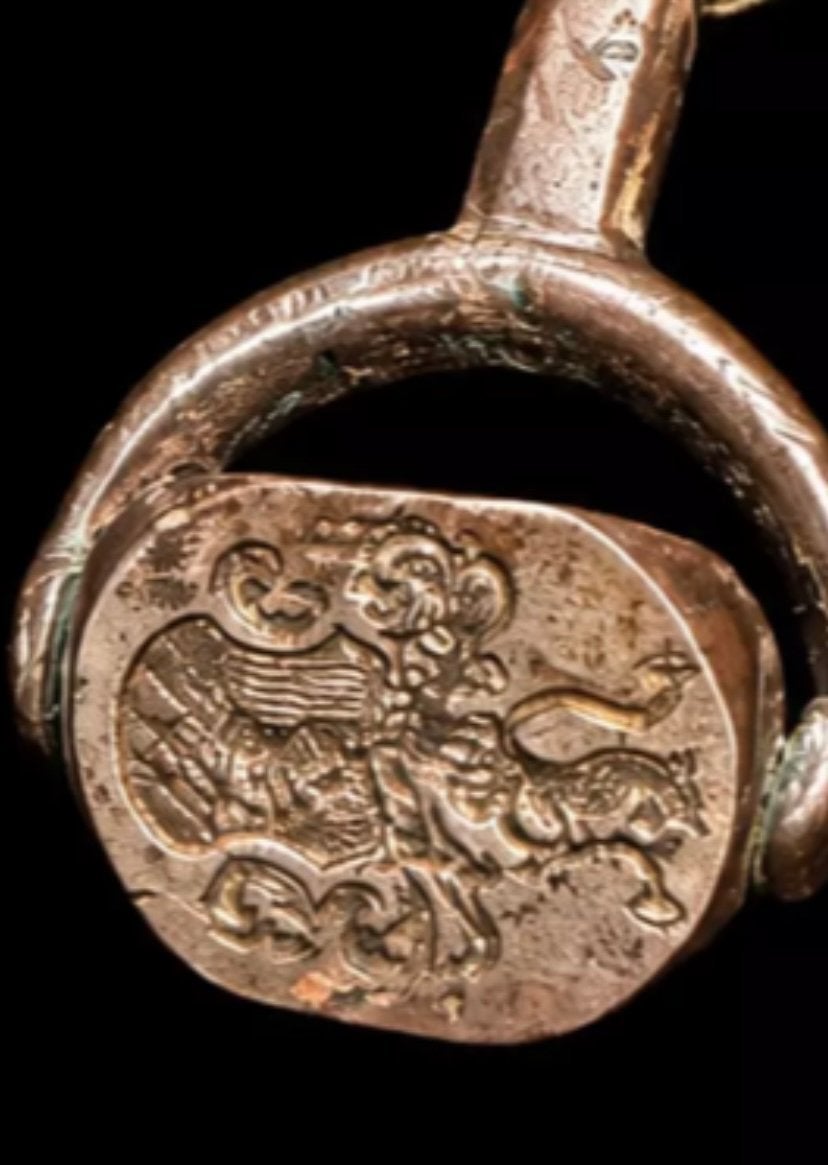 Antieke lakzegel stempel 17 eeuws, Verzenden