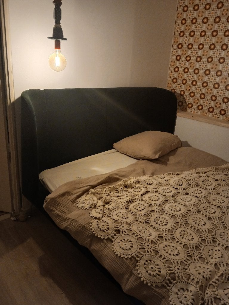 ikea tufjord bed groen 160x200, Ophalen, Tweepersoons, Zo goed als nieuw, 200 cm