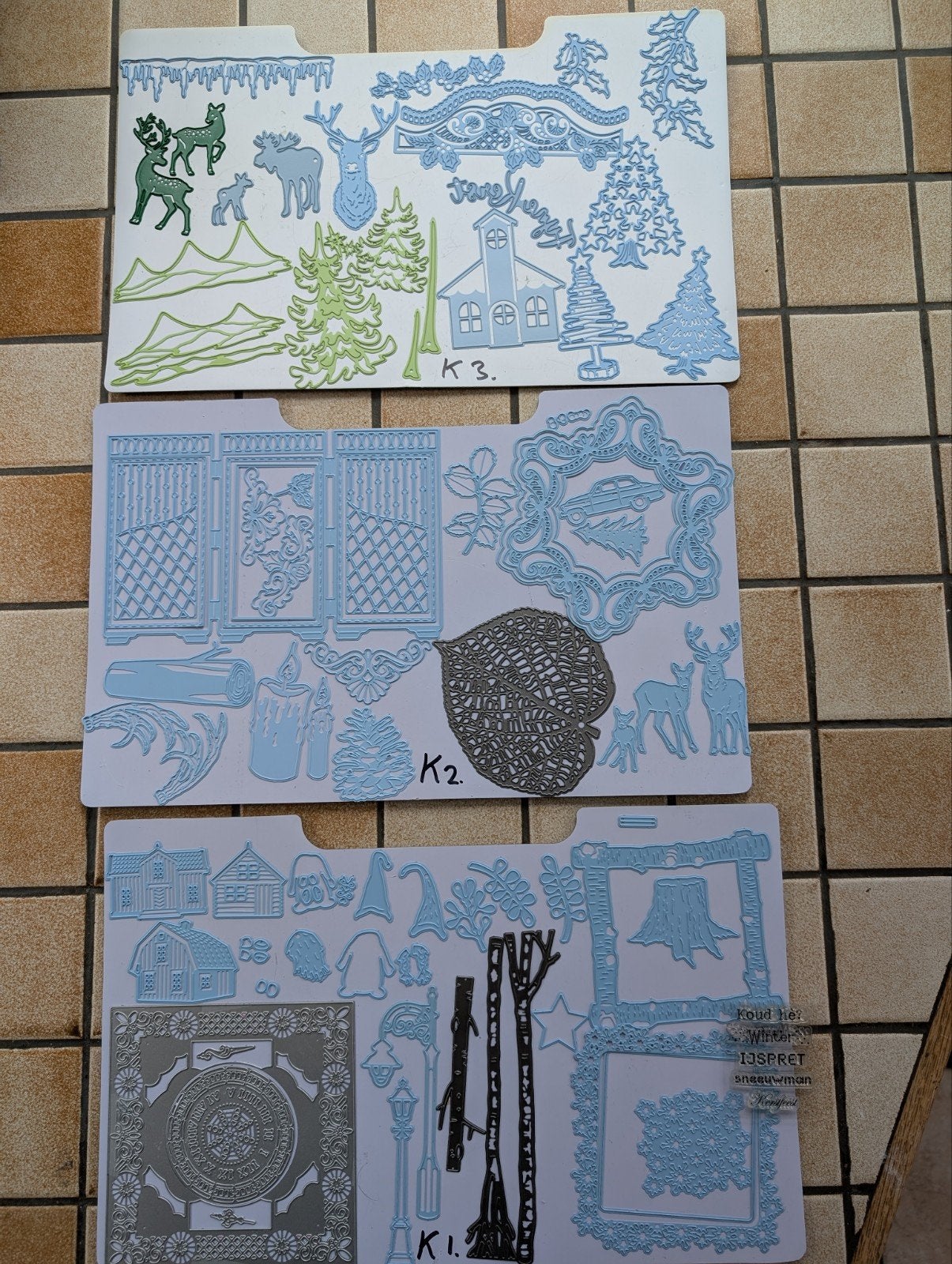 Diverse snijmallen voor knutselen - Kerst en natuur, Ophalen, Gebruikt, Meerkleurig, Metaal