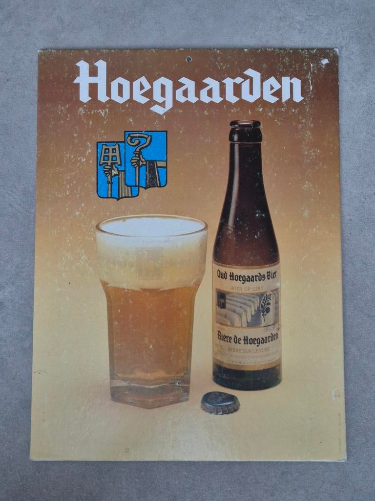 Bier reclame Brouwerij Hoegaarden oud Hoegaards Bier, Ophalen of Verzenden, Reclamebord